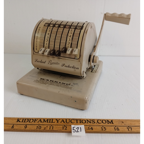 PAYMASTER CHEQUE WRITER - LOCKING PROTECTION