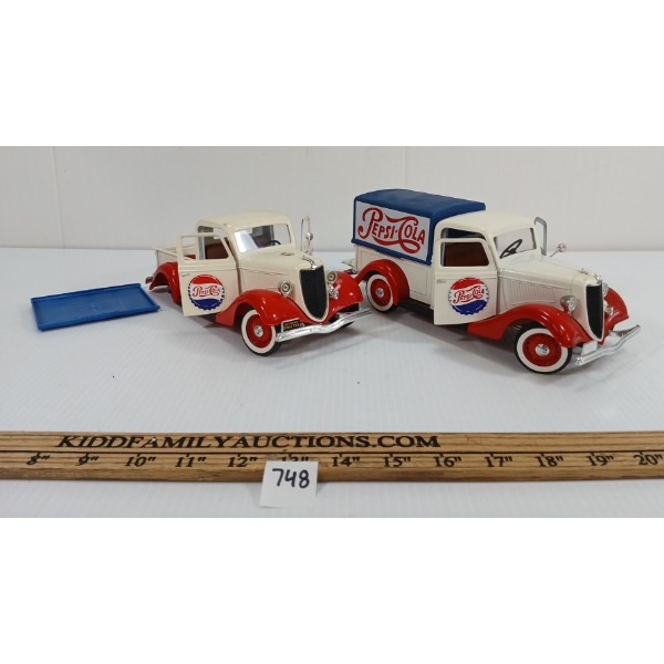 LOT OF 2 - SOLIDO DIECAST PEPSI-COLA FORD V8 MODELS