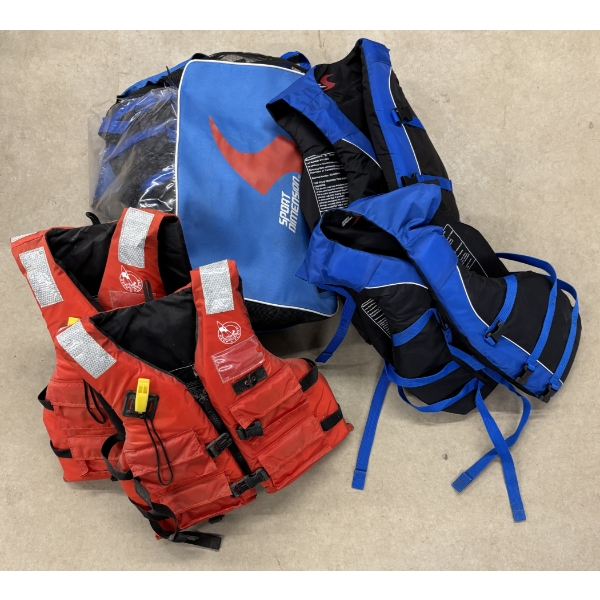 LOT OF 6 LIFE JACKETS