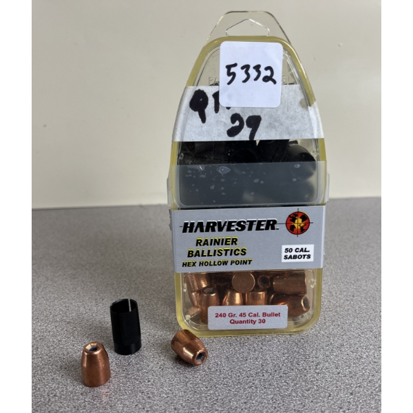 BULLETS: 30X 240 GR. HARVESTER .45/.50 BULLETS WITH SABOT 