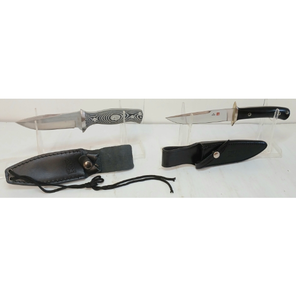 LOT OF 2 - AL MAR & Y-START KNIVES W/ SHEATHS