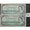 Image 3 : LOT OF 9 - 1954 & 1967 CDN $1 BANKNOTES - INCL REPLACEMENT BANKNOTE