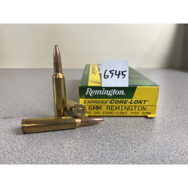 AMMO: 20X REMINGTON 6MM REM 100GR. CORE-LOKT 