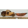 Image 3 : LOT OF 5 - MASSEY-HARRIS CAP, 1947 FORD PICKUP, ROWBOAT & BATTERY OP WALL MOUNT CLOCK & THERMOMETER