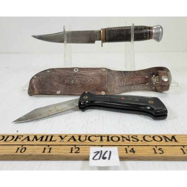 LOT OF 2 - BREMIER GERMAN SOLINGEN KNIFE W/ SHEATH & NORMARK FOLDING KNIFE