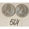 Image 2 : LOT OF 2 - 1969 CDN 50 CENT COINS
