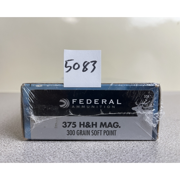 AMMO: 20X FEDERAL .375 H&H MAG 300GR. SP - SEALED