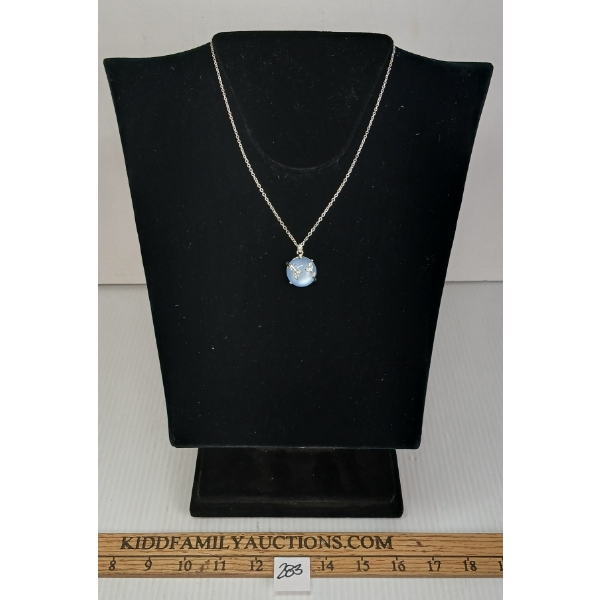 PALE BLUE PENDANT NECKLACE