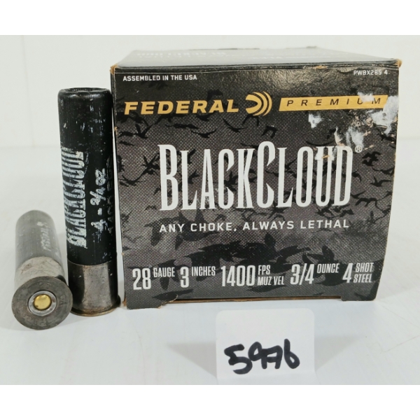 AMMO: 25X FEDERAL BLACKCLOUD 28GA - 3IN - #4 SHOT