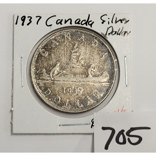 1937 CDN SILVER DOLLAR COIN