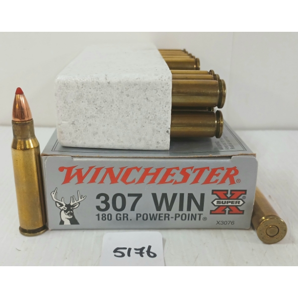 AMMO: 20X WINCHESTER SUPER X .307 WIN - 180GR - PP - RELOADS 