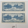 Image 2 : LOT OF 2 - 1954 CDN $5 BANKNOTES - SEQUENTIAL