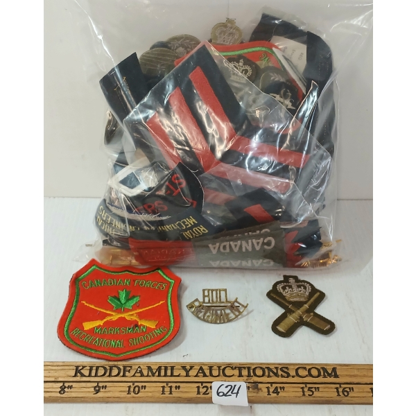 JOB LOT - CDN MILITARY INSIGNIA - INCL CAP BADGES, PINS, PATCHES, ETC