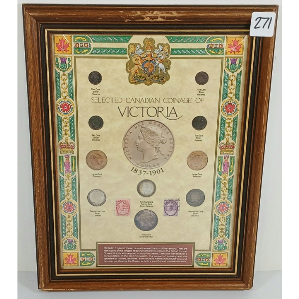 1837-1901 SELECTED CDN COINAGE OF VICTORIA - FRAMED