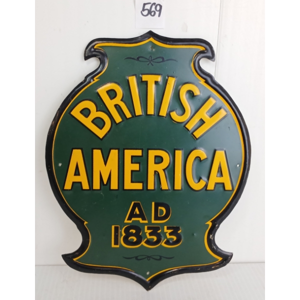 BRITISH AMERICA A.D. 1833 SST SIGN
