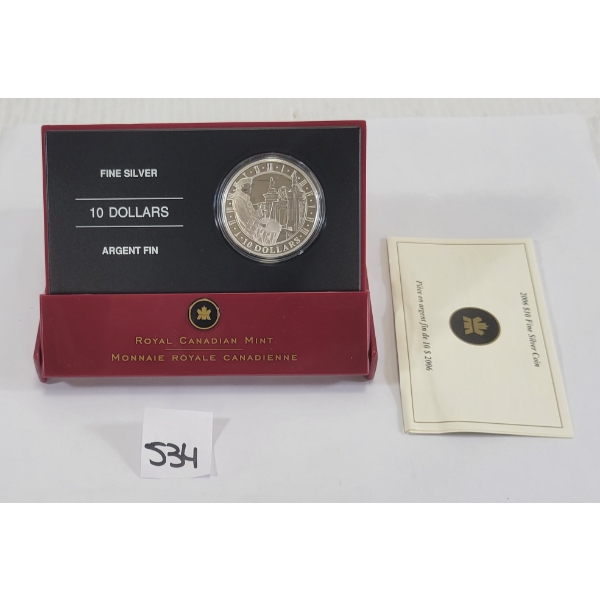 2006 RCM $10 SILVER COIN - FORTRESS OF LOUISBOURG