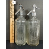Image 1 : LOT OF 2 - COHN BROTHER'S & BOOKALLIL - CLEAR PALL MALL ACID-ETCHED - SELTZER BOTTLES