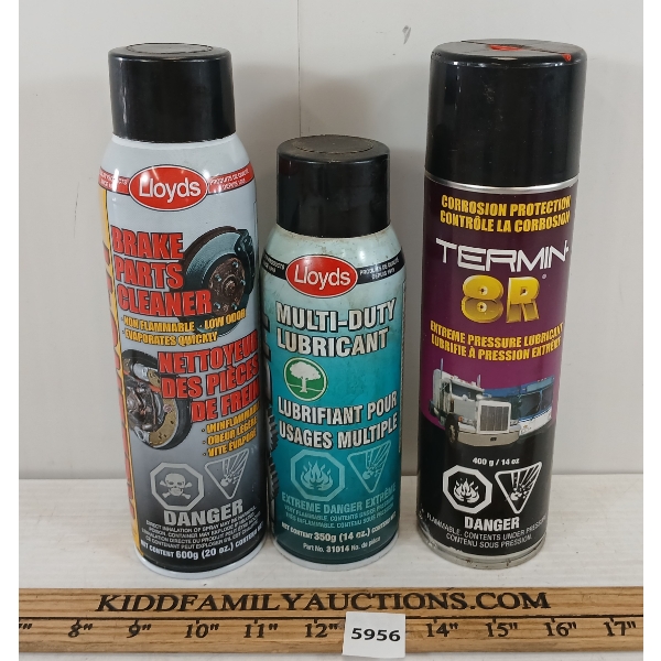 LOT OF 3 - LLOYDS LUBRICANT & CLEANER - TERMIN CORROSION PROTECTION