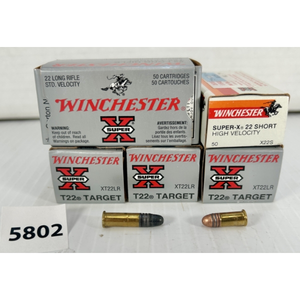 AMMO: WINCHETSER APPROX 190X .22 LR & 50X .22 SHORT