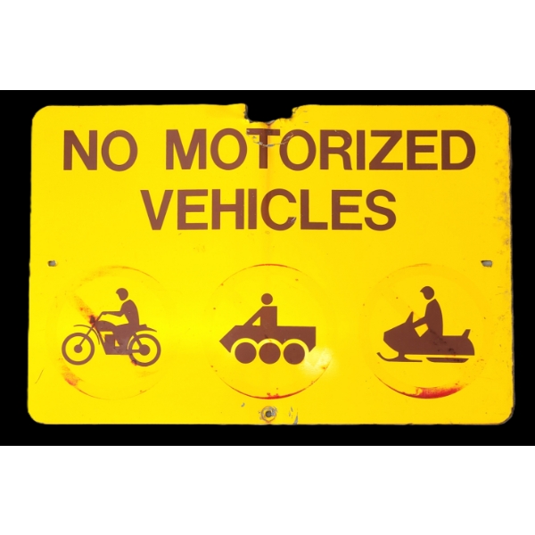 NO MOTORIZED VEHICLES SIGN
