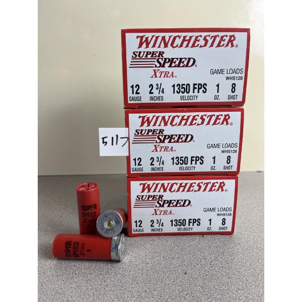 AMMO: 75X WINCHESTER 12 GA 1OZ NO8 SHOT