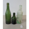 Image 1 : LOT OF 3 - GREEN TINT EMBOSSED BOTTLES - INCL H. LAWRANCE & SONS, ETC.