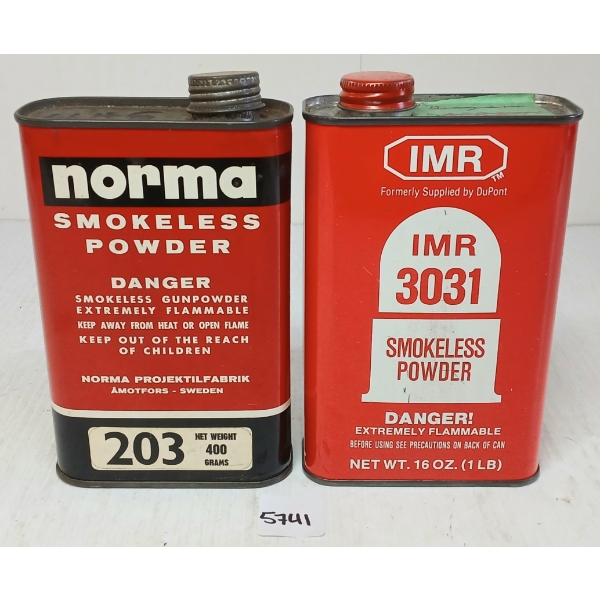 POWDER: NORMA 203 & IMR 3031 SMOKELESS POWDER - APPROX 1.5LBS 