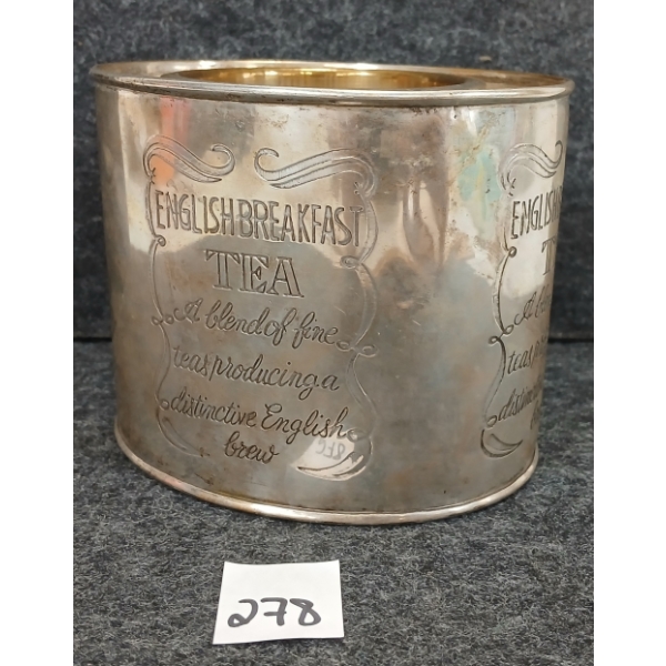 ENGLISH BREAKFAST TEA SILVER PLATED TIN