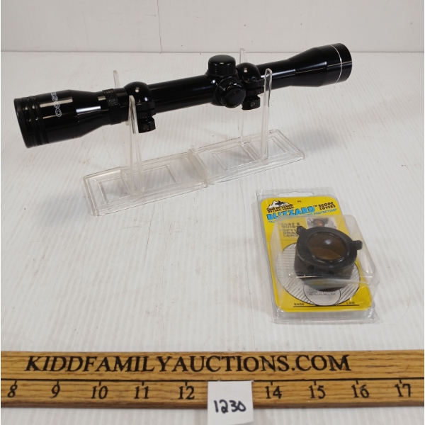 LOT OF 2 - TASCO W4X32 SCOPE - BUTLER CREEK SCOPE COVER
