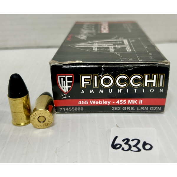 AMMO: 50X FIOCCHI .455 WEBLEY - 262 GR LRN