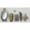 Image 2 : LOT OF 5 - 1918 USANITE COMPASS, ANTIQUE LIGHTERS & EDWIN BLYDE FLASK