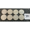 Image 1 : LOT OF 8 - 1968 CDN 25 CENT COINS