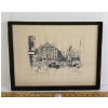 Image 1 : 1967 "LA PLACE D'ARMES" - FRAMED INK DRAWING