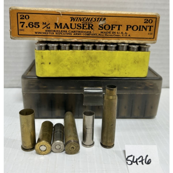 BRASS: MIXED 50X .44 REM MAG & 50X .38 SPL & 9X 7.65 MAUSER
