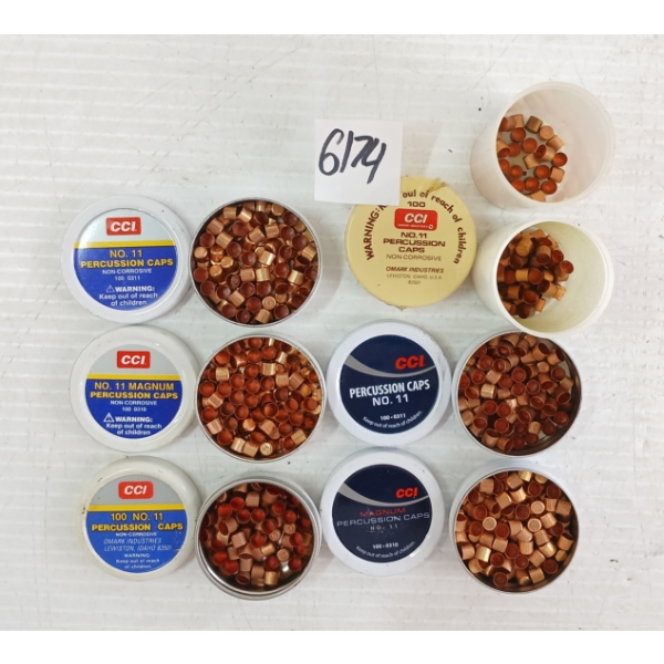 PERCUSSION CAPS: APPROX 350X MIXED PERCUSSION CAPS