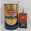 Image 1 : LOT OF 2 - TEXACO MOTOR OIL QT FIBRE CAN & HOME LUBRICANT TIN