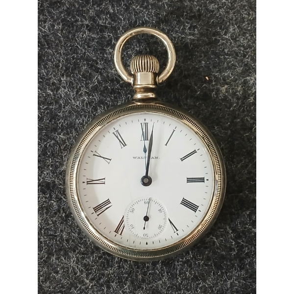 WALTHAM 11J SILVER TONE POCKET WATCH - GRADE NO. 20 - MODEL 1888