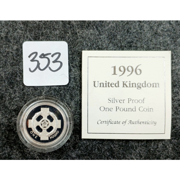 1996 U.K. SILVER PROOF 1 POUND COIN