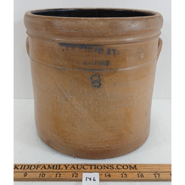 B.S. MFG CO. 2 GAL OPEN TOP CROCK - BRANTFORD