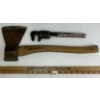 Image 2 : LOT OF 2 - US/CDN FANTAIL HATCHET & 9IN ADJ STEEL MONKEY WRENCH