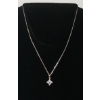 Image 1 : STERLING SILVER & SIMULATED DIAMOND NECKLACE - PRINCESS CUT