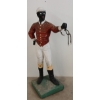 Image 1 : BLACK AMERICANA LAWN JOCKEY CONCRETE STATUE