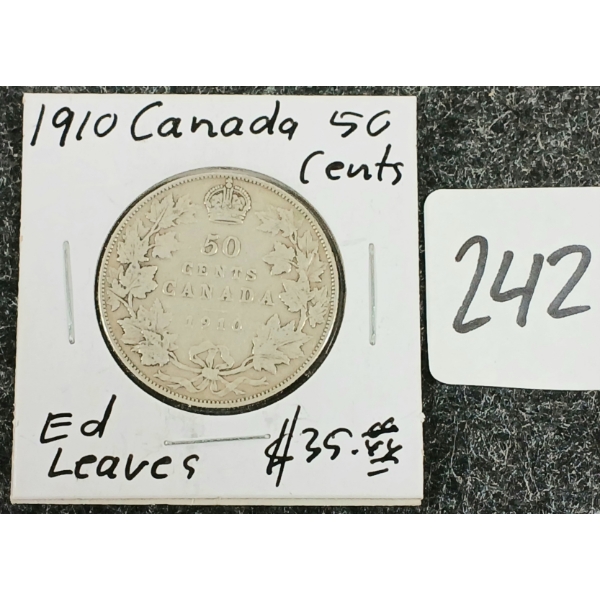 1910 CDN 50 CENT SILVER COIN
