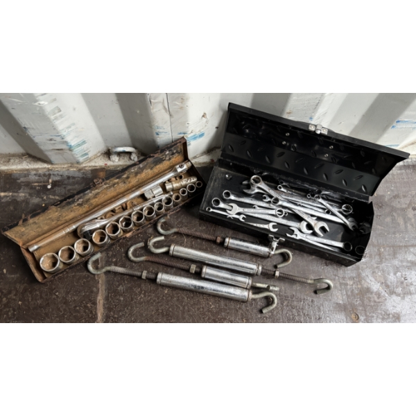 JOB LOT - WRENCHES, SOCKETS, TURN BUCKLES