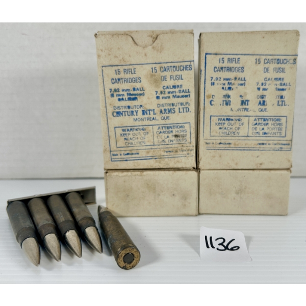 AMMO: 60X 8 MM MAUSER - MILITARY FMJ - ON CLIPS