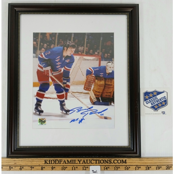 BRAD PARK - NY RANGERS AUTOGRAPHED PHOTO - FRAMED