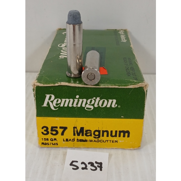 AMMO: 50X REMINGTON .357 MAG - 158GR - LEAD SEMI-WADCUTTER