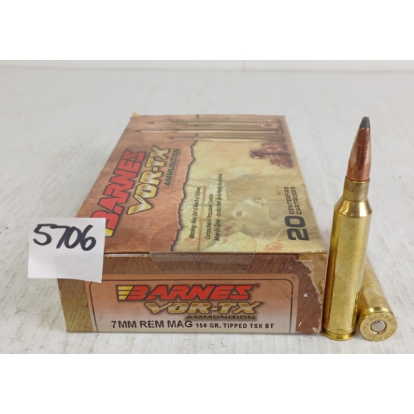 AMMO: 20X BARNES VOR-TX 7MMREM MAG - 150GR