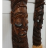 Image 2 : LOT OF 2 - AFRICAN CARVED MASK STYLE WALL DECOR
