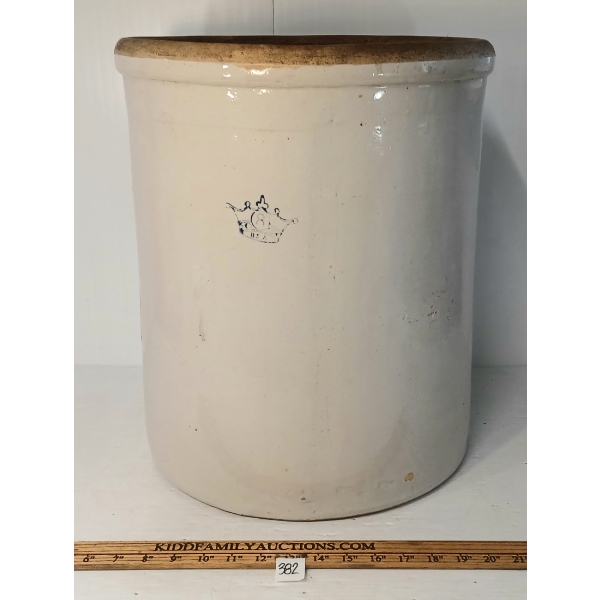 ROBINSON RANSBOTTOM OPEN TOP STONEWARE CROCK - 8GAL